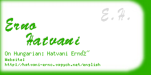 erno hatvani business card